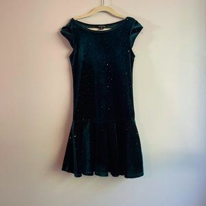 George Dark Green Velvet Sparkle Dress